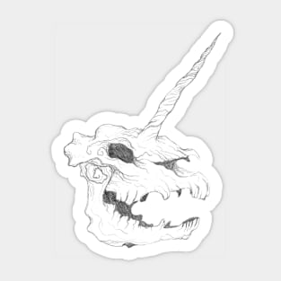 Twisted Unicorn Skull Sticker